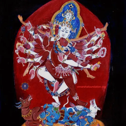 By Lord Śiva's western face, Sadyojāta